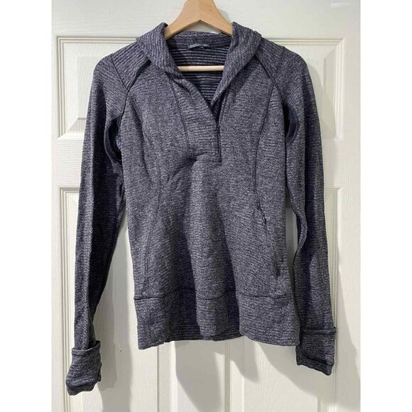 Lululemon Think Fast Pullover Coco Pique Top Gray Size 6 - Picture 2 of 8